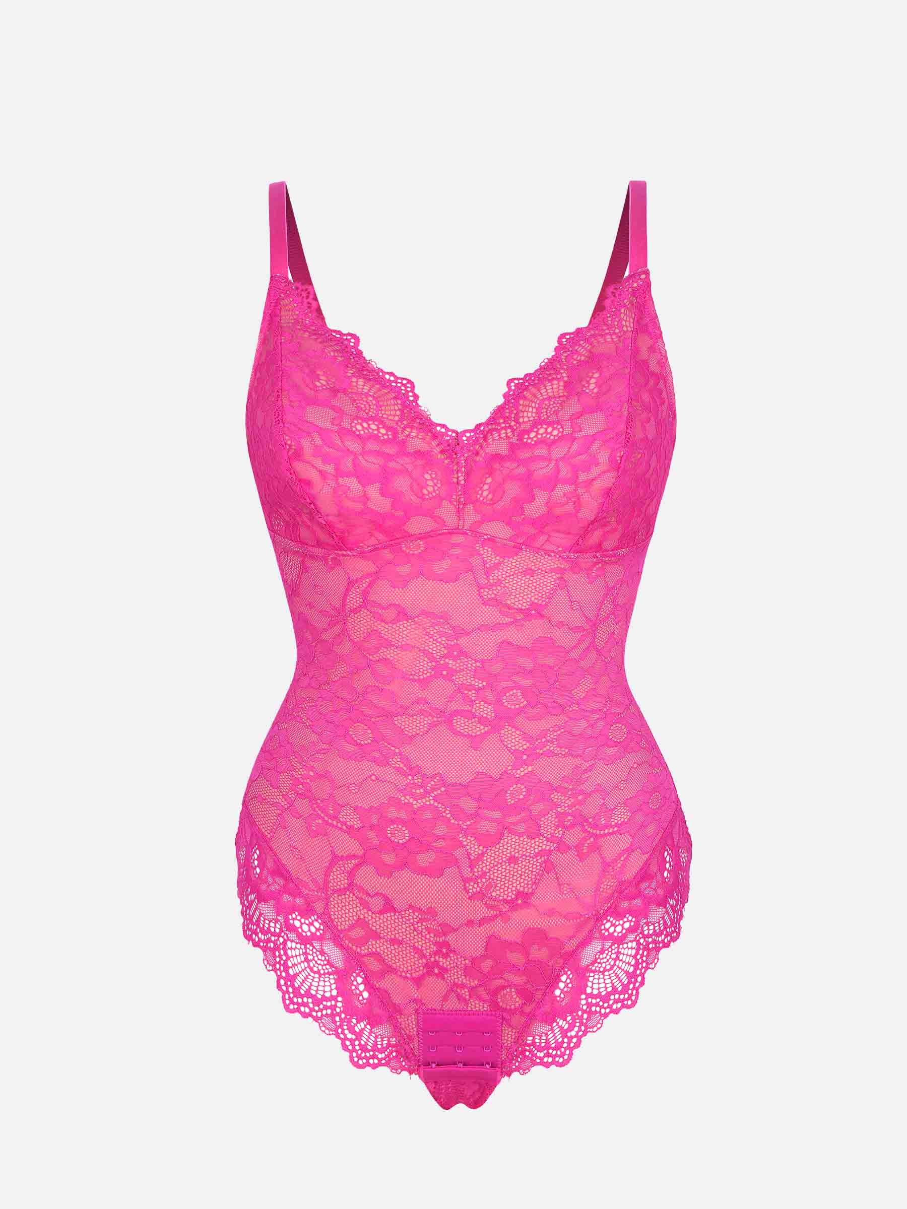 Lace V-Neck Stretch Bodysuit - Image 19