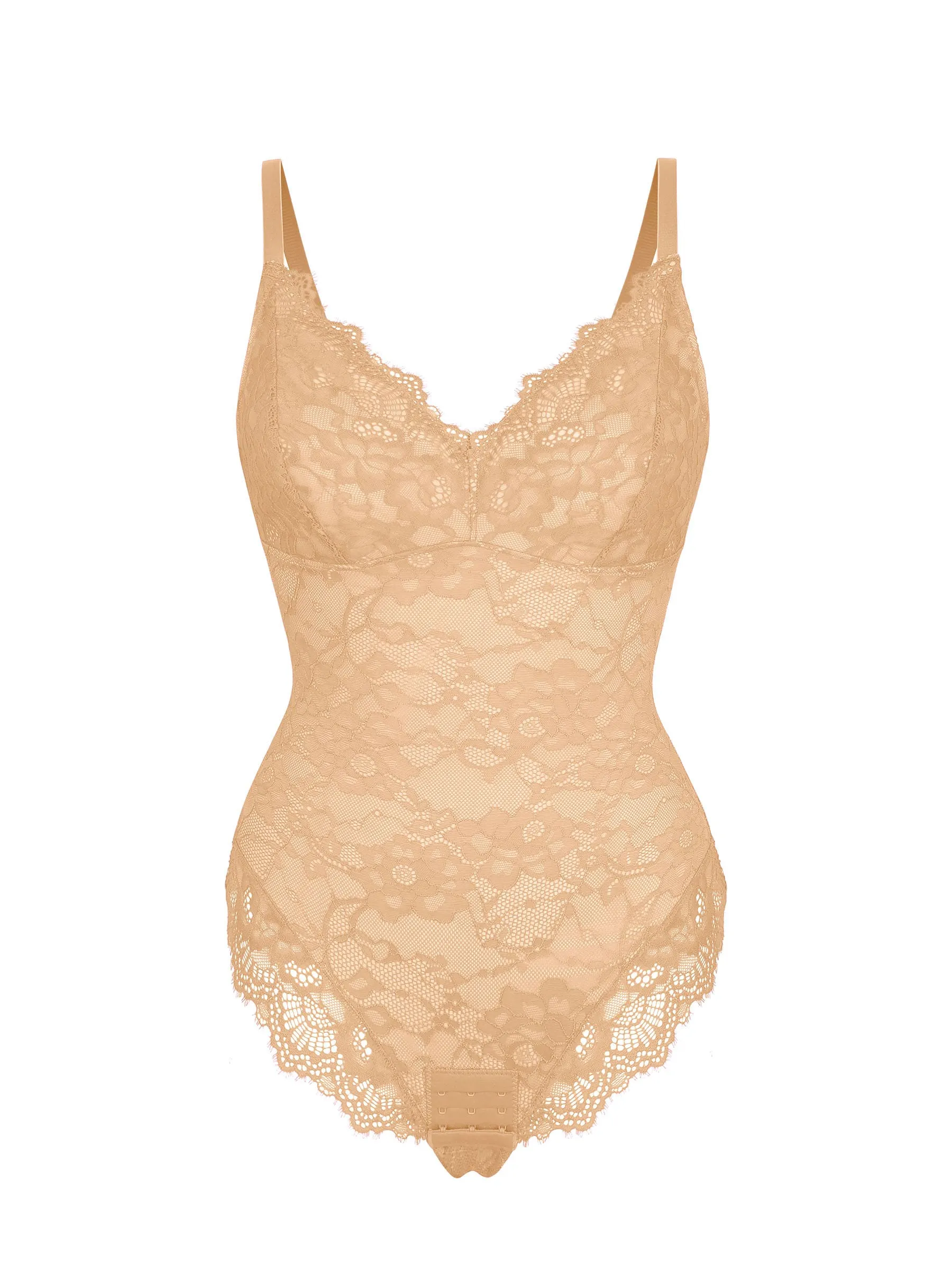 Lace V-Neck Stretch Bodysuit - Image 69