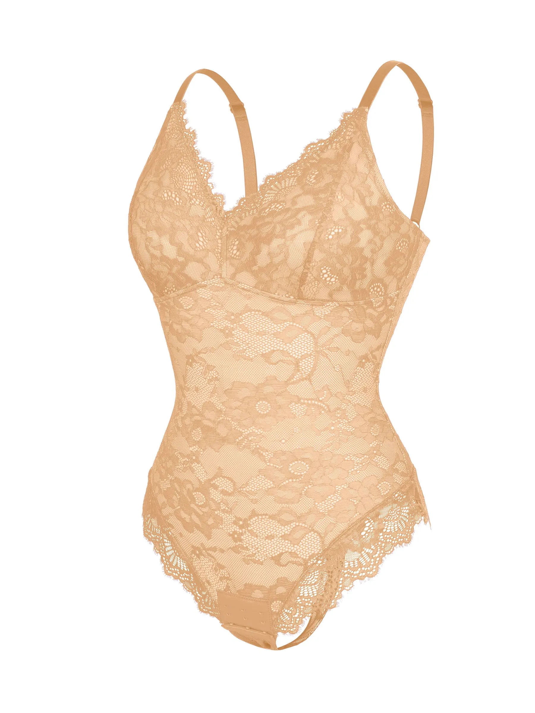 Lace V-Neck Stretch Bodysuit - Image 70